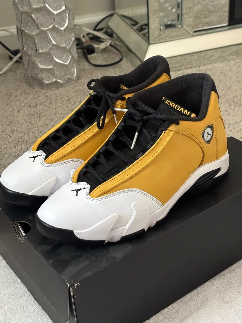 Jordan Men’s Low-Top Athletic Shoes — Yellow/White/Black